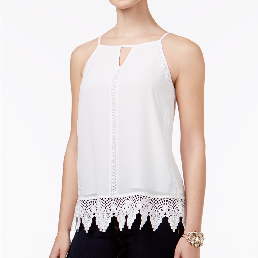🎉HP🎉Thalia Sodi Crochet-Trim Tank Top